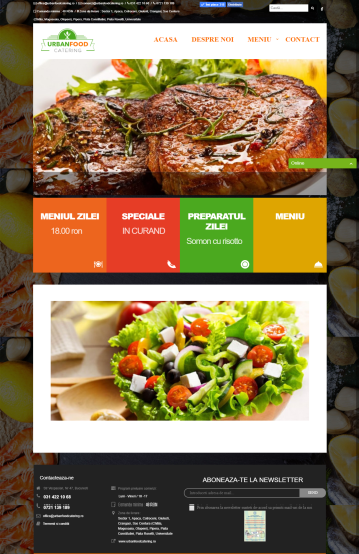 Website de Prezentare Restaurant cu Livrare la Domiciliu - Urban Food Catering